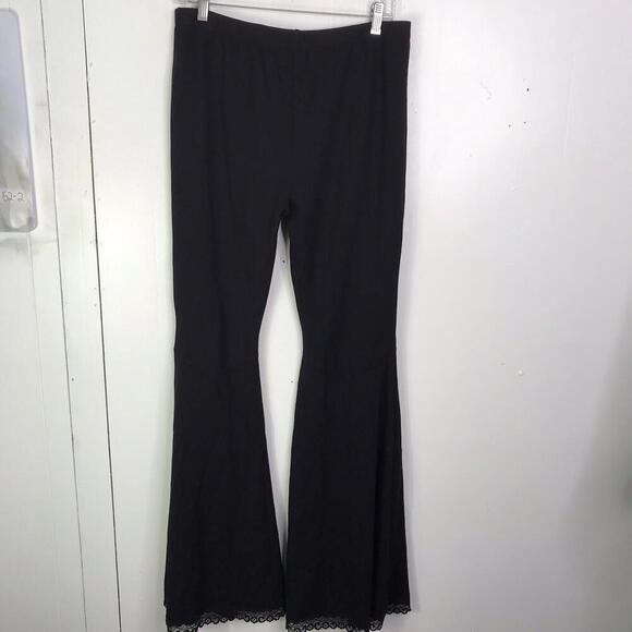 Widow Dolls Kill Pants Size XXL Flare Split Front Hem Goth Festival Grunge - Picture 2 of 11